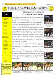 THE HANOVERIAN HORSE - Hanoverian Horse Society of Australia