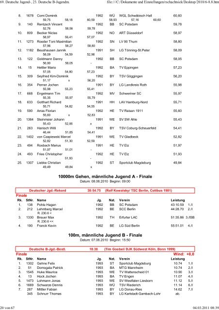 Eintracht Minden Leichtathletik - TGH-Leichtathletik