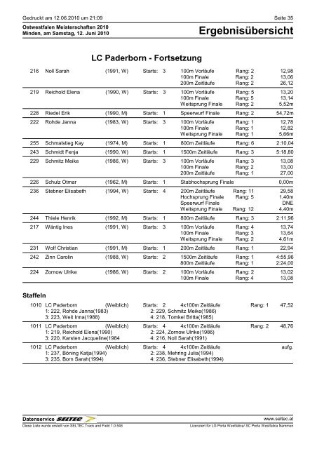 Eintracht Minden Leichtathletik - TGH-Leichtathletik