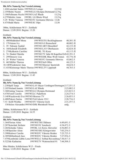 Eintracht Minden Leichtathletik - TGH-Leichtathletik