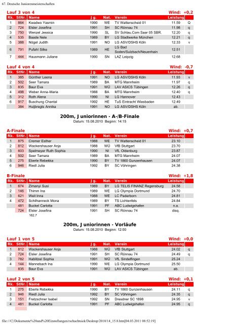 Eintracht Minden Leichtathletik - TGH-Leichtathletik