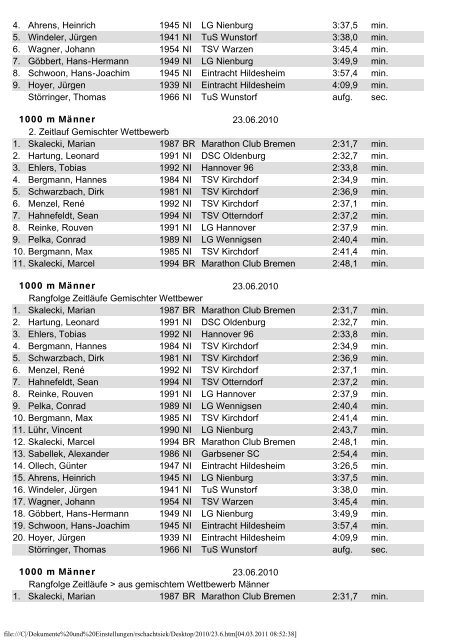 Eintracht Minden Leichtathletik - TGH-Leichtathletik