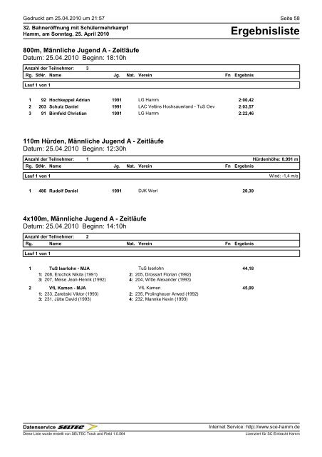 Eintracht Minden Leichtathletik - TGH-Leichtathletik