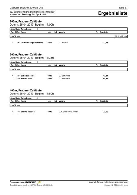 Eintracht Minden Leichtathletik - TGH-Leichtathletik