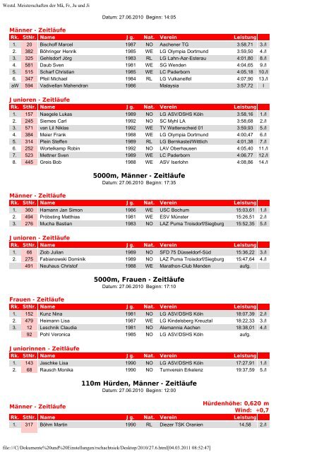 Eintracht Minden Leichtathletik - TGH-Leichtathletik