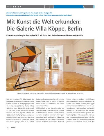 Mit Kunst die Welt erkunden - Galerie Villa Köppe • Berlin - Grunewald