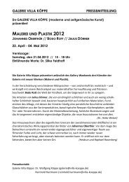 malerei und plastik 2012 - Galerie Villa Köppe • Berlin - Grunewald