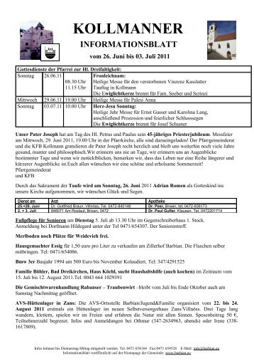 Informationsblatt Kollmann 26.06.2011 (154 KB) - .PDF - Gemeinde ...