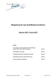 Wegleitung für das Qualifikationsverfahren Köchin EFZ / Koch EFZ