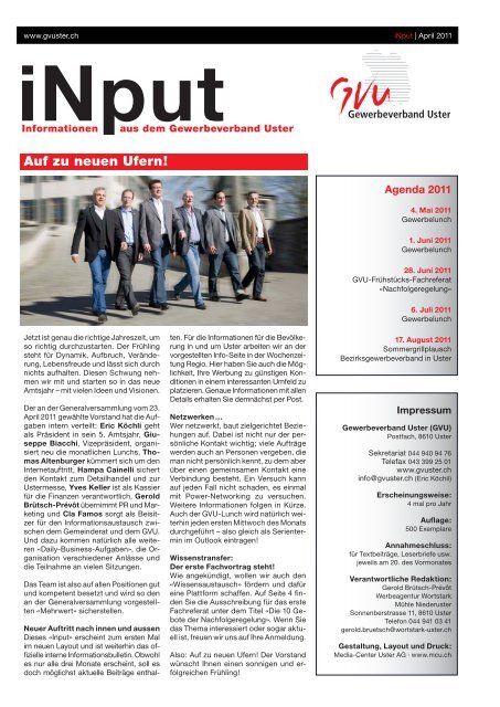 iNPUT April 2011 - Gewerbeverband Uster