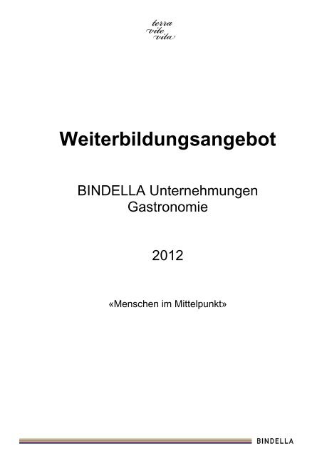 Weiterbildungsangebot - Bindella