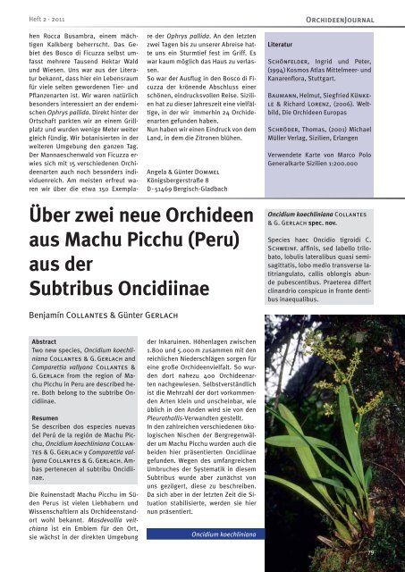 Über zwei neue Orchideen aus Machu Picchu (Peru) aus der ...