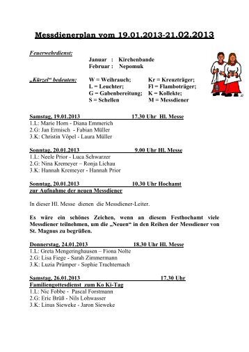 Messdienerplan vom 19 01 -21 02 2013.pdf - Pastoralverbund ...