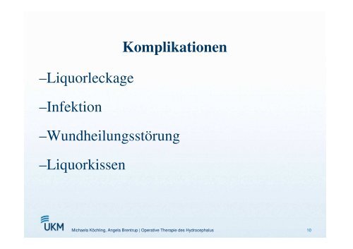 Operative Therapiemöglichkeiten des Hydrozephalus - ASbH