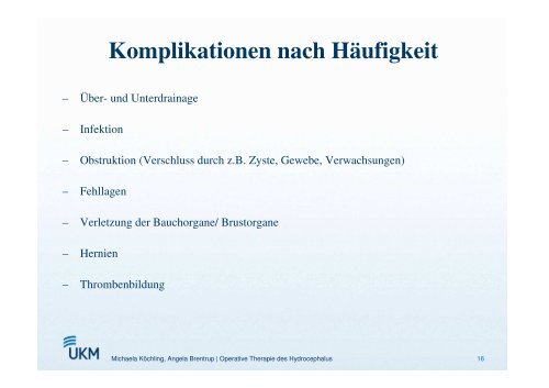 Operative Therapiemöglichkeiten des Hydrozephalus - ASbH