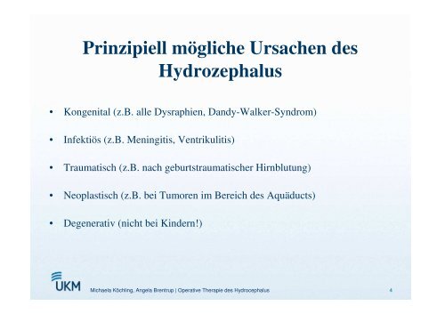 Operative Therapiemöglichkeiten des Hydrozephalus - ASbH