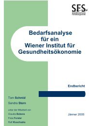Bedarfsanalyse für ein Wiener Institut für Gesundheitsökonomie