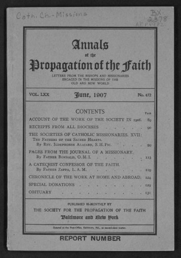 Annate ^Propagation of tfje faith - Digital Repository Services