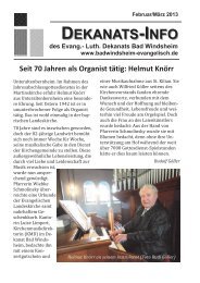 Dekanatsinfo Februar/März 2013 - Dekanat Bad Windsheim
