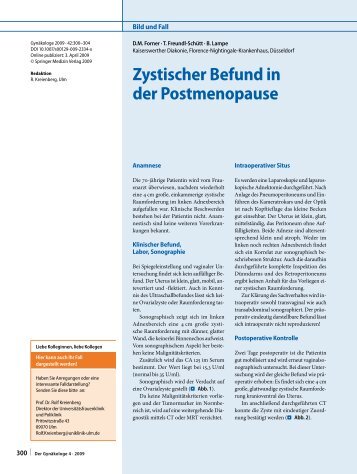 Zystischer Befund in der Postmenopause - bei der Kaiserswerther ...