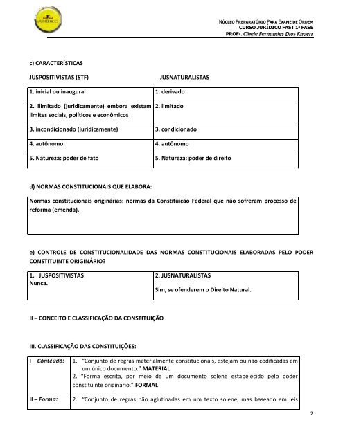 ROTEIRO DE DIREITO CONSTITUCIONAL1 ... - Curso Jurídico