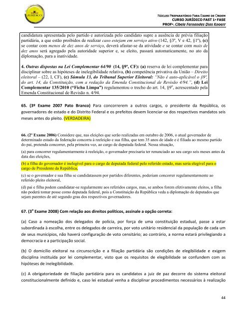 ROTEIRO DE DIREITO CONSTITUCIONAL1 ... - Curso Jurídico