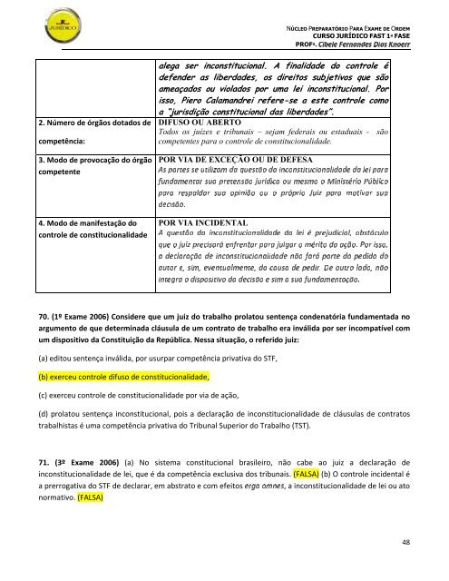 ROTEIRO DE DIREITO CONSTITUCIONAL1 ... - Curso Jurídico