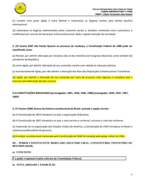 ROTEIRO DE DIREITO CONSTITUCIONAL1 ... - Curso Jurídico