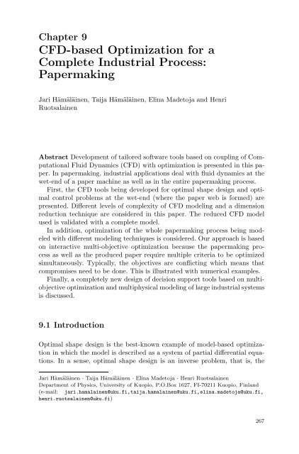 Optimization and Computational Fluid Dynamics - Department of ...