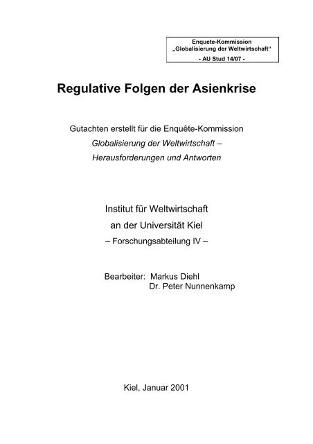 Regulative Folgen der Asienkrise - Heinlein