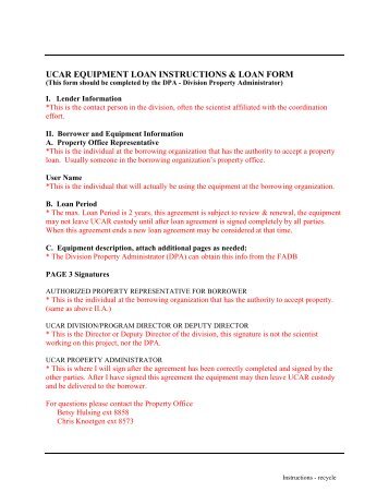 ucar equipment loan instructions & loan form - UCAR Finance ...