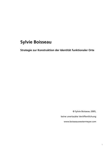 Sylvie Boisseau - Strategie zur Konstruktion der Identität funktionaler