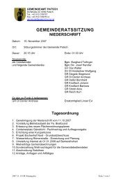 2007.11.15 GR Sitzung - Gemeinde Patsch