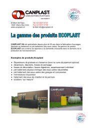 Exemples de produits Ecoplast - Canplast SA