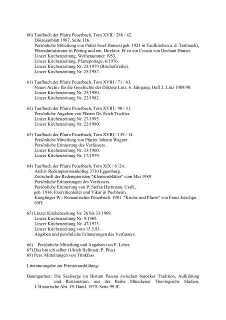 INHALTSVERZEICHNIS 1942-1968 - Pfarre Peuerbach - Diözese Linz