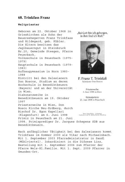 INHALTSVERZEICHNIS 1942-1968 - Pfarre Peuerbach - Diözese Linz