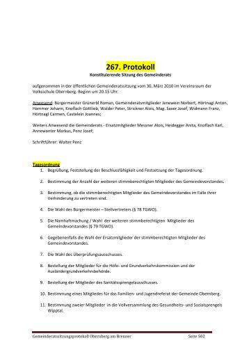 Protokoll Gemeinderat (410 KB) - .PDF - Obernberg