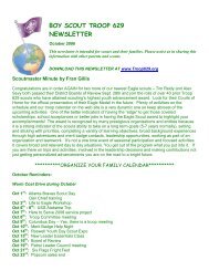 BOY SCOUT TROOP 629 NEWSLETTER