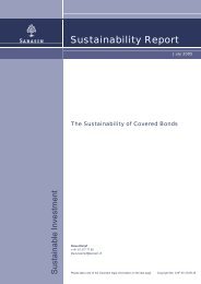 The Sustainability of Covered Bonds - Bank Sarasin & Cie AG