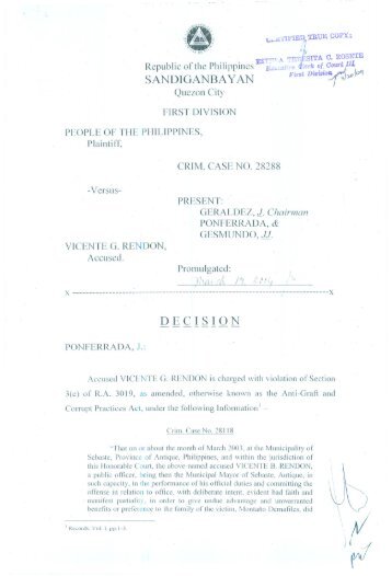 Crim Case/s 28288 - People vs. Rendon - Sandiganbayan