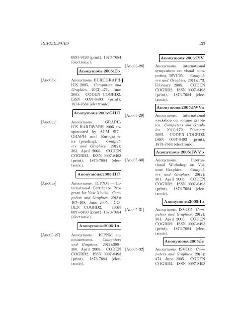 Computers and Graphics - Index of files in - University of Utah