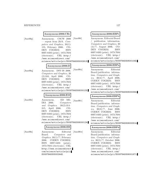 Computers and Graphics - Index of files in - University of Utah