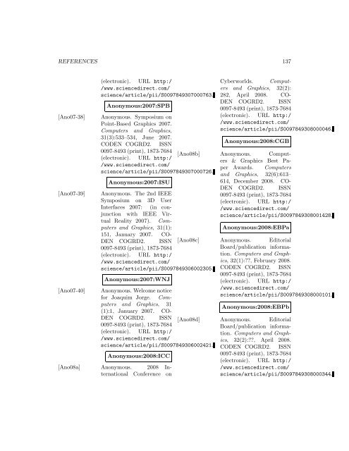 Computers and Graphics - Index of files in - University of Utah