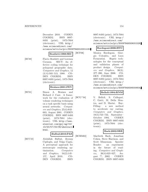 Computers and Graphics - Index of files in - University of Utah