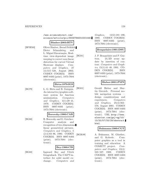 Computers and Graphics - Index of files in - University of Utah