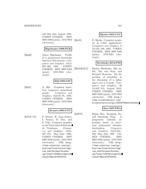 Computers and Graphics - Index of files in - University of Utah