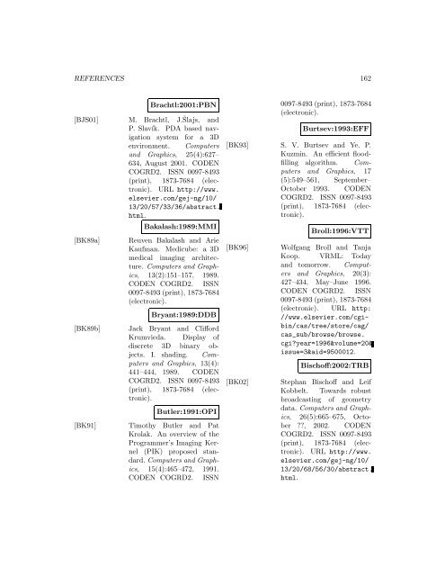 Computers and Graphics - Index of files in - University of Utah