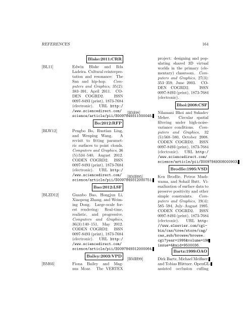 Computers and Graphics - Index of files in - University of Utah