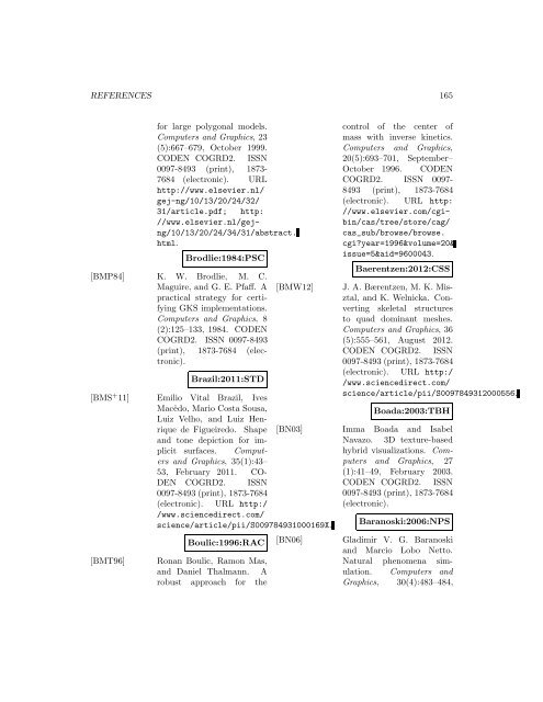 Computers and Graphics - Index of files in - University of Utah