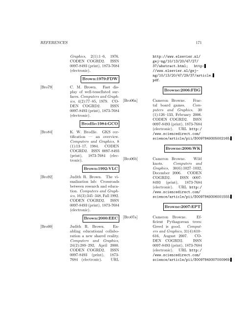 Computers and Graphics - Index of files in - University of Utah